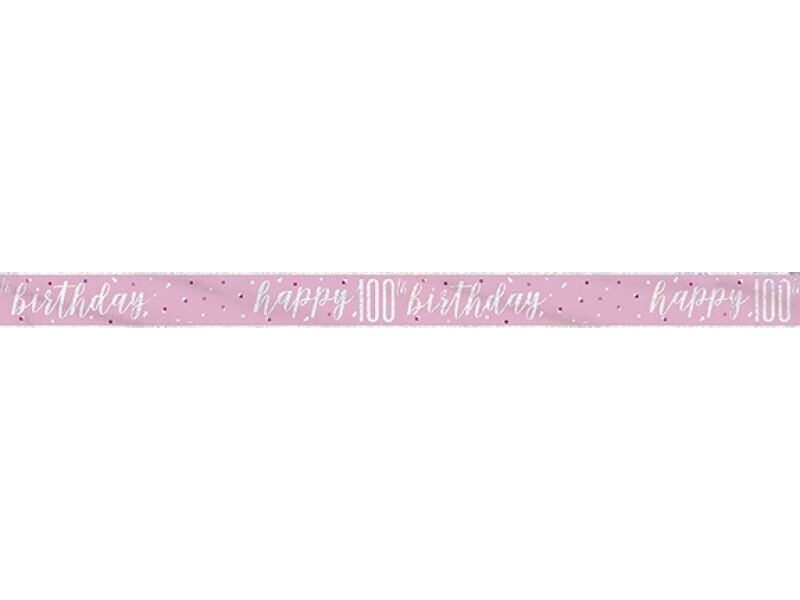 Pink Glitz 100th Banner